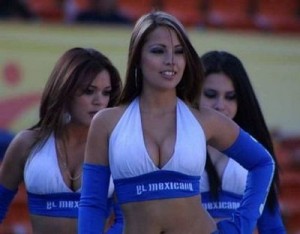 Bringing in models to replace your cheerleaders? That's putting outsourcing to work for everyone!